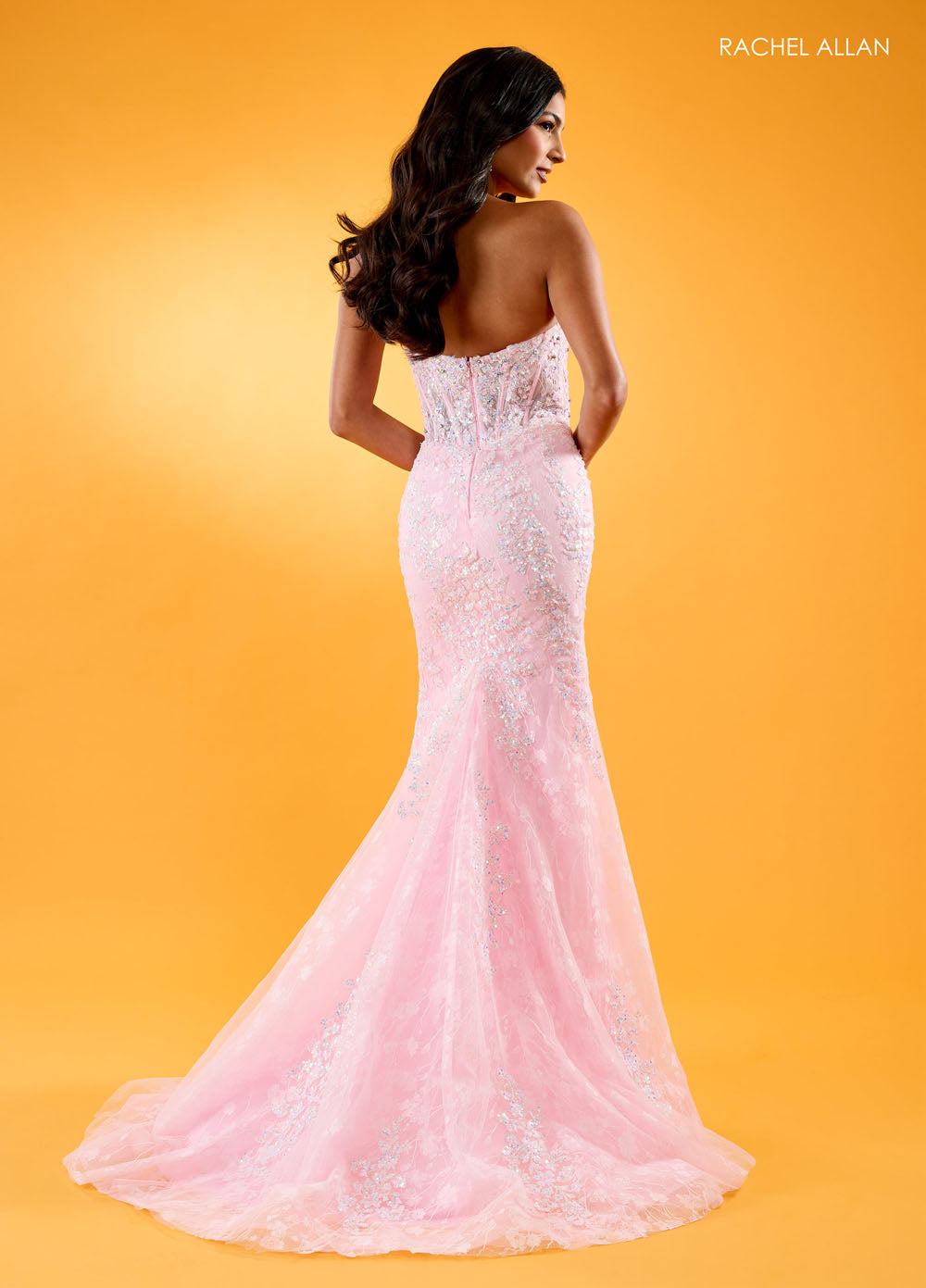 Rachel Allan 70566 prom dress images. Rachel Allan 70566 is available in these colors: Lilac, Mint, Pink.
