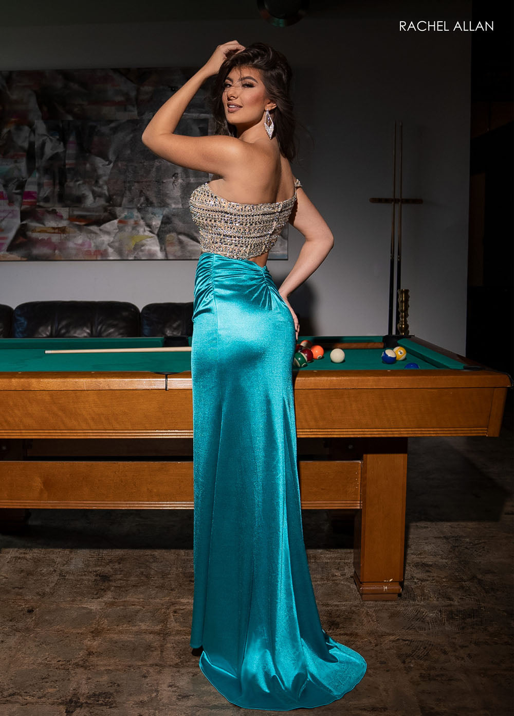 Rachel Allan 70573 prom dress images. Rachel Allan 70573 is available in these colors: Black, Fuchsia, Jade.
