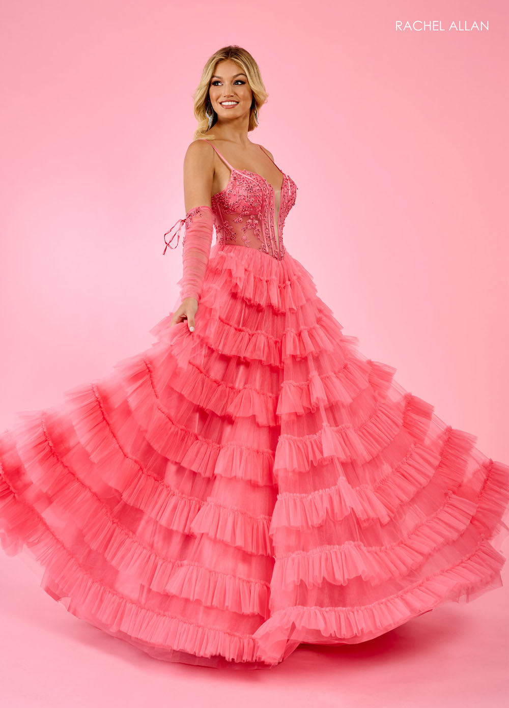 Rachel Allan 70576 prom dress images. Rachel Allan 70576 is available in these colors: Black, Coral, Turquoise.