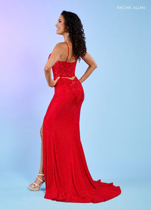 Rachel Allan 70578 prom dress images.  Rachel Allan 70578 is available in these colors: Light Blue, Red, Royal.