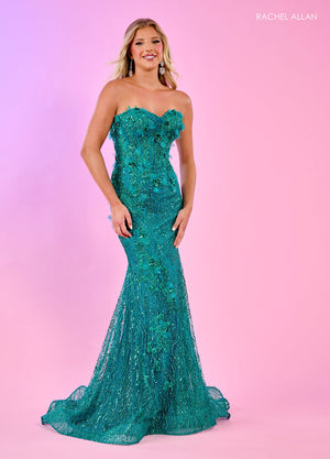 Rachel Allan 70580 prom dress images.  Rachel Allan 70580 is available in these colors: Fuchsia, Jade, Ocean Blue.