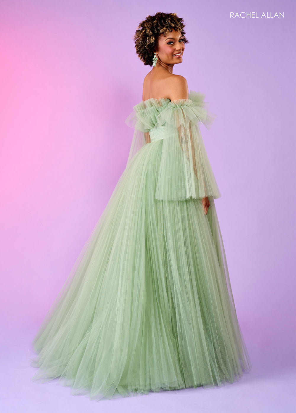 Rachel Allan 70583 prom dress images. Rachel Allan 70583 is available in these colors: Bright Coral, Light Blue, Pink, Sage.