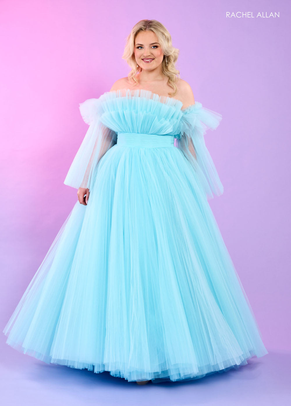 Rachel Allan 70583 prom dress images. Rachel Allan 70583 is available in these colors: Bright Coral, Light Blue, Pink, Sage.