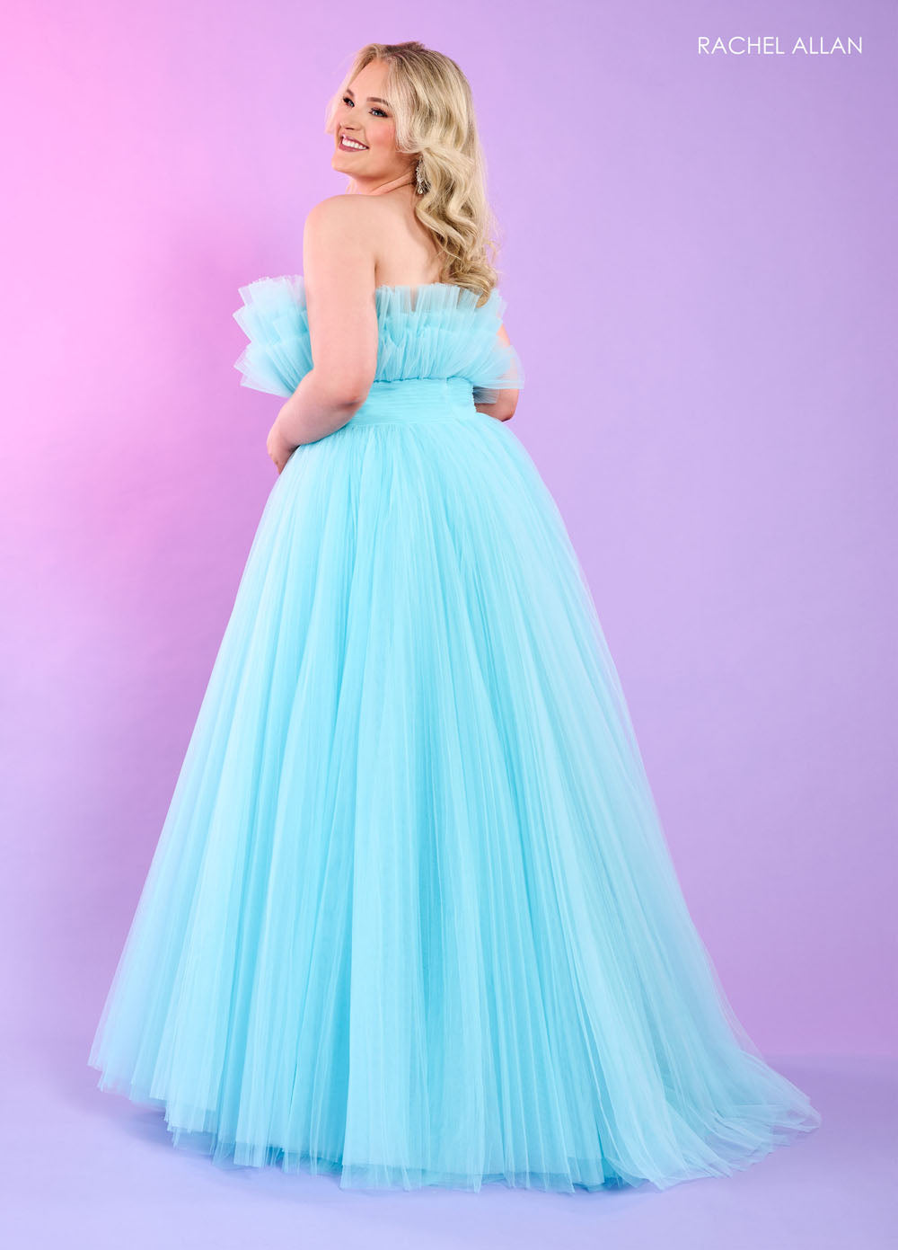 Rachel Allan 70583 prom dress images. Rachel Allan 70583 is available in these colors: Bright Coral, Light Blue, Pink, Sage.