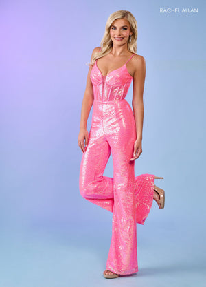 Rachel Allan 70589 prom dress images.  Rachel Allan 70589 is available in these colors: Hot Pink, Sky Blue, White.