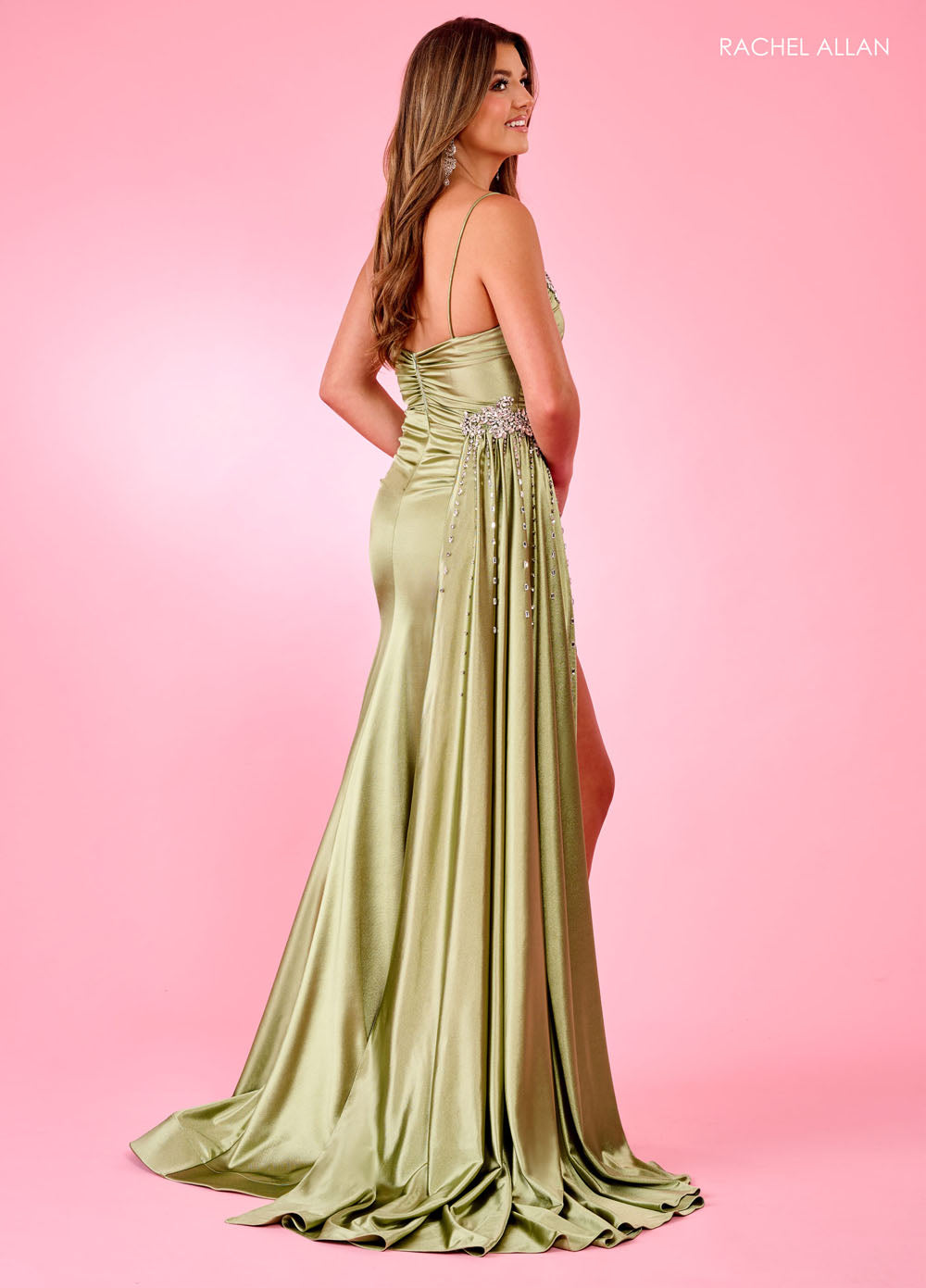 Rachel Allan 70593 prom dress images. Rachel Allan 70593 is available in these colors: Fuchsia, Sage, Turquoise.