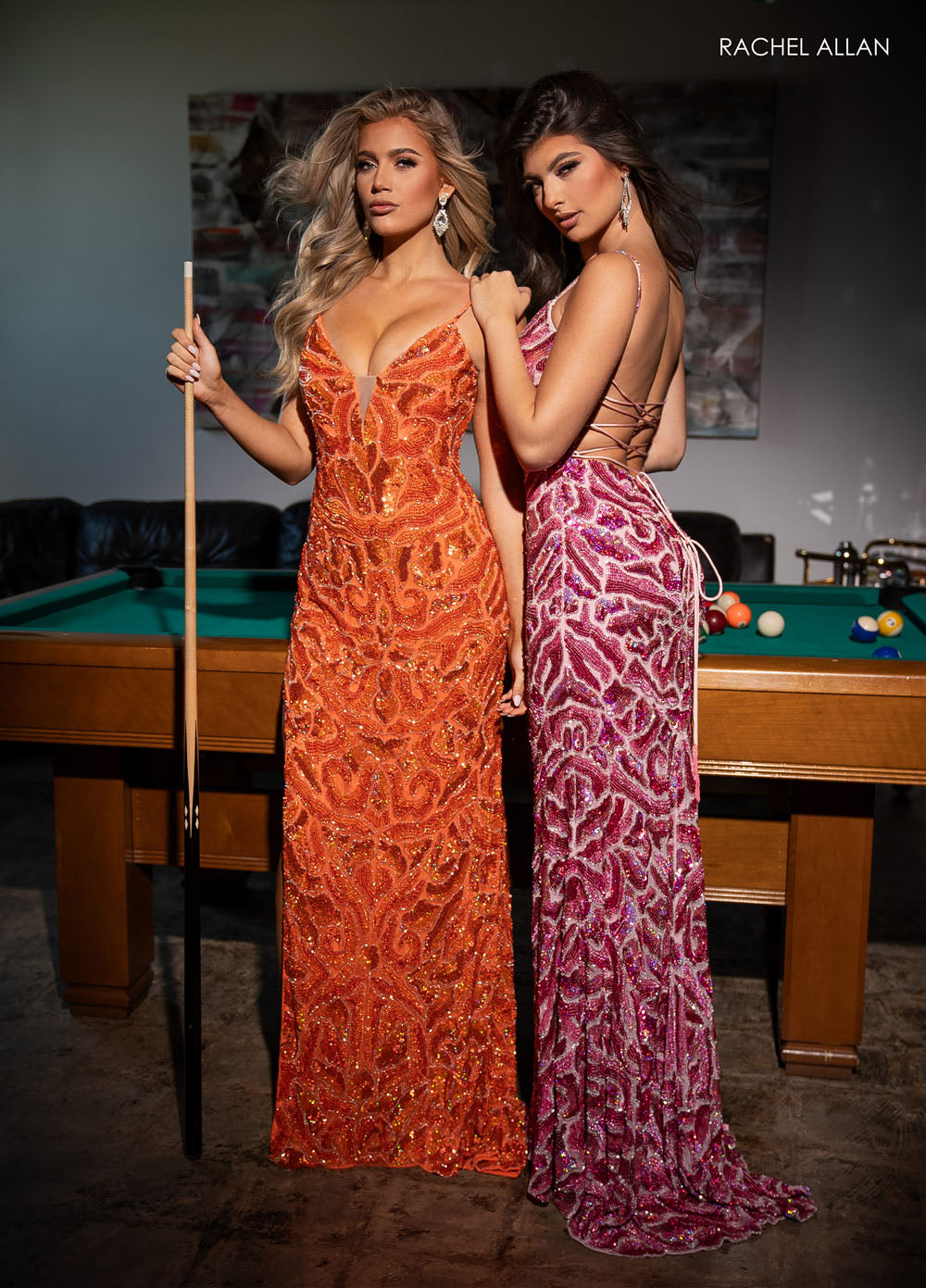 Rachel Allan 70606 prom dress images. Rachel Allan 70606 is available in these colors: Lime, Peacock, Pink, Tangerine.