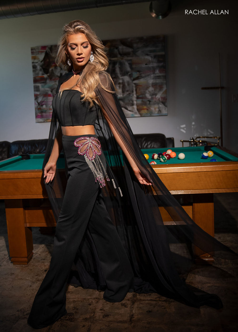 Rachel Allan 70613 prom dress images. Rachel Allan 70613 is available in these colors: Black Fuchsia, White.