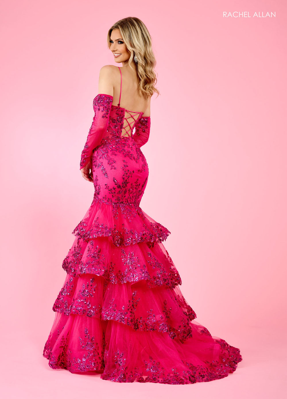 Rachel Allan 70614 prom dress images. Rachel Allan 70614 is available in these colors: Black, Fuchsia, Purple, Sky Blue.