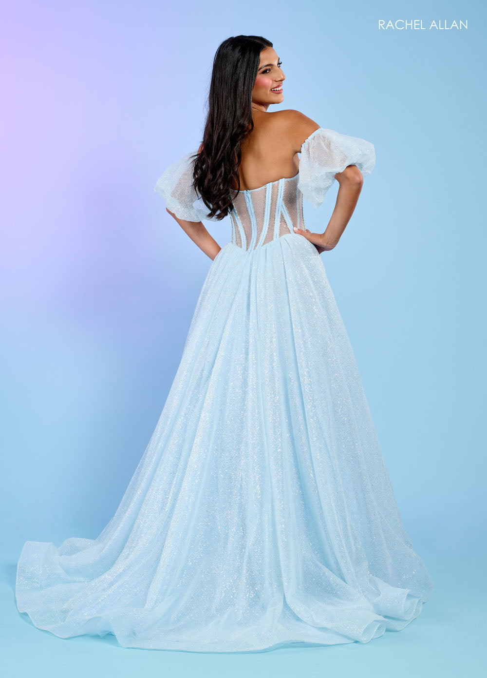 Rachel Allan 70630 prom dress images. Rachel Allan 70630 is available in these colors: Black, Light Blue, Pink, Red.