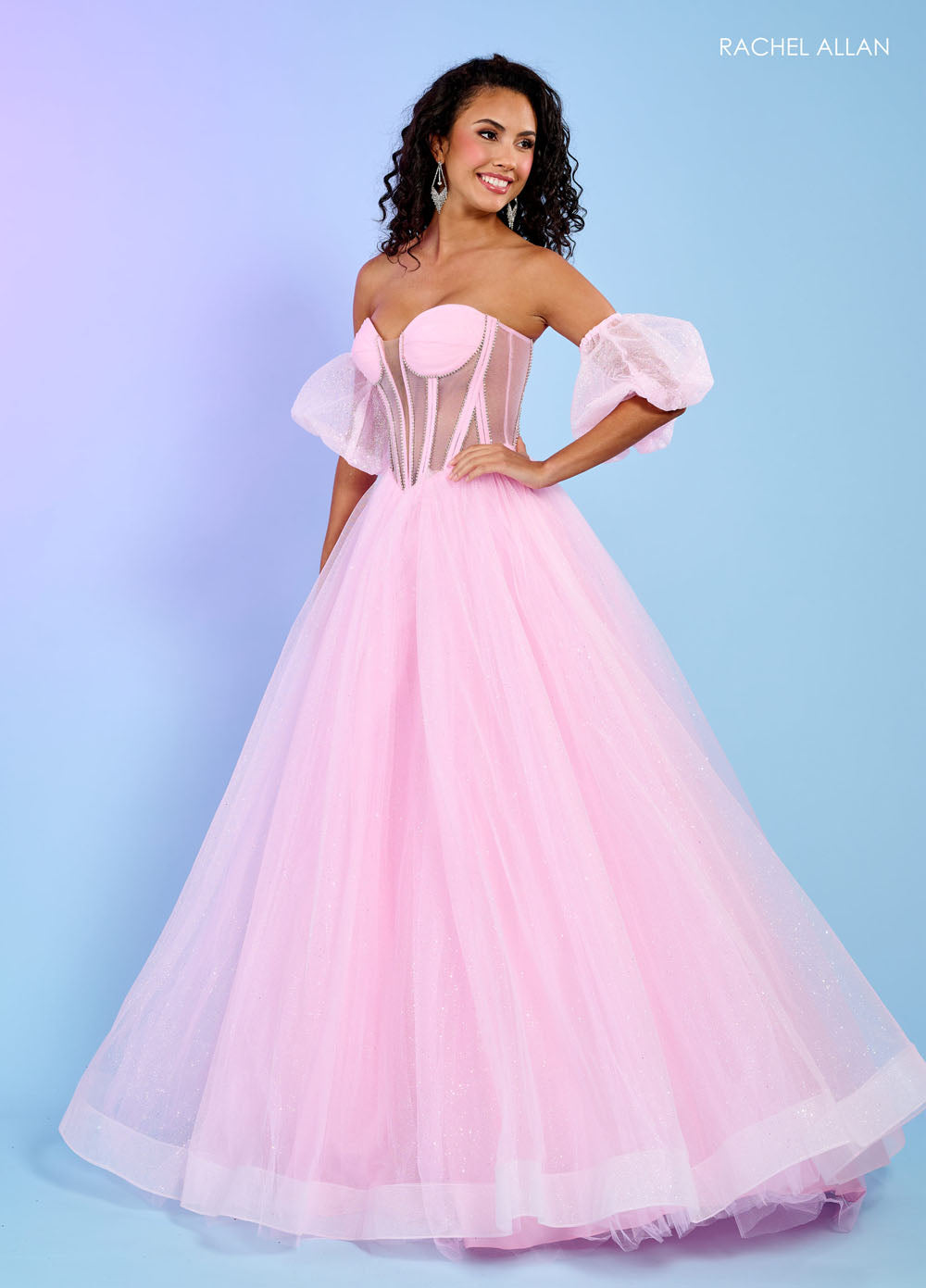 Rachel Allan 70630 prom dress images. Rachel Allan 70630 is available in these colors: Black, Light Blue, Pink, Red.