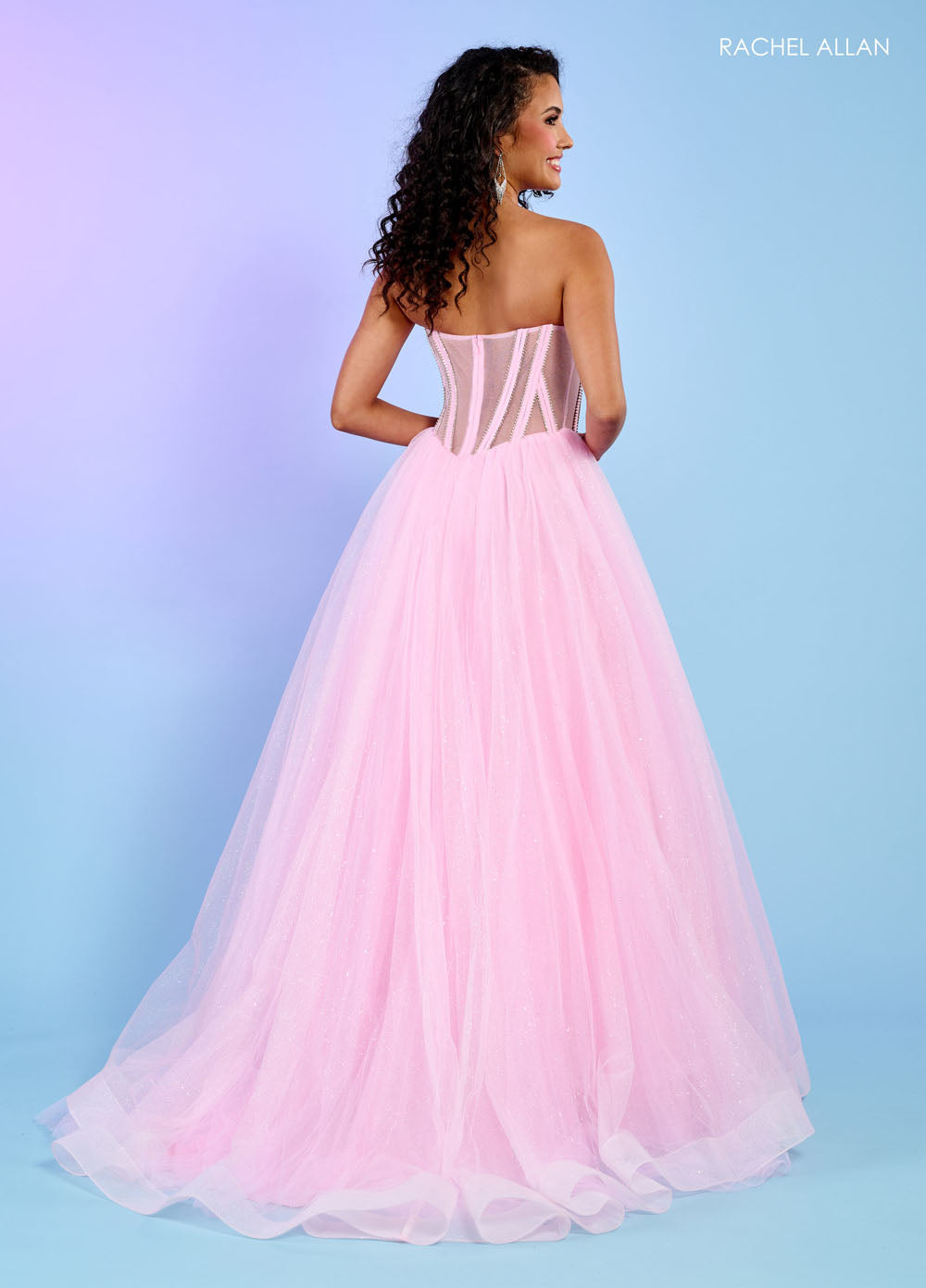 Rachel Allan 70630 prom dress images. Rachel Allan 70630 is available in these colors: Black, Light Blue, Pink, Red.