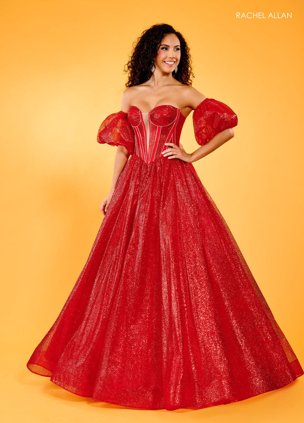 Rachel Allan 70630 prom dress images. Rachel Allan 70630 is available in these colors: Black, Light Blue, Pink, Red.
