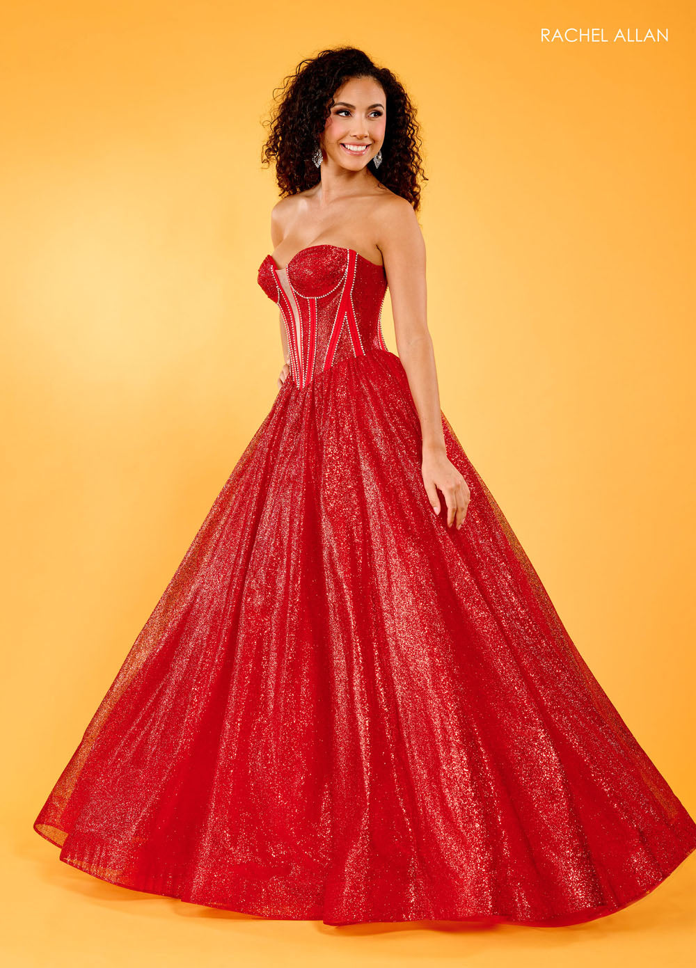 Rachel Allan 70630 prom dress images. Rachel Allan 70630 is available in these colors: Black, Light Blue, Pink, Red.