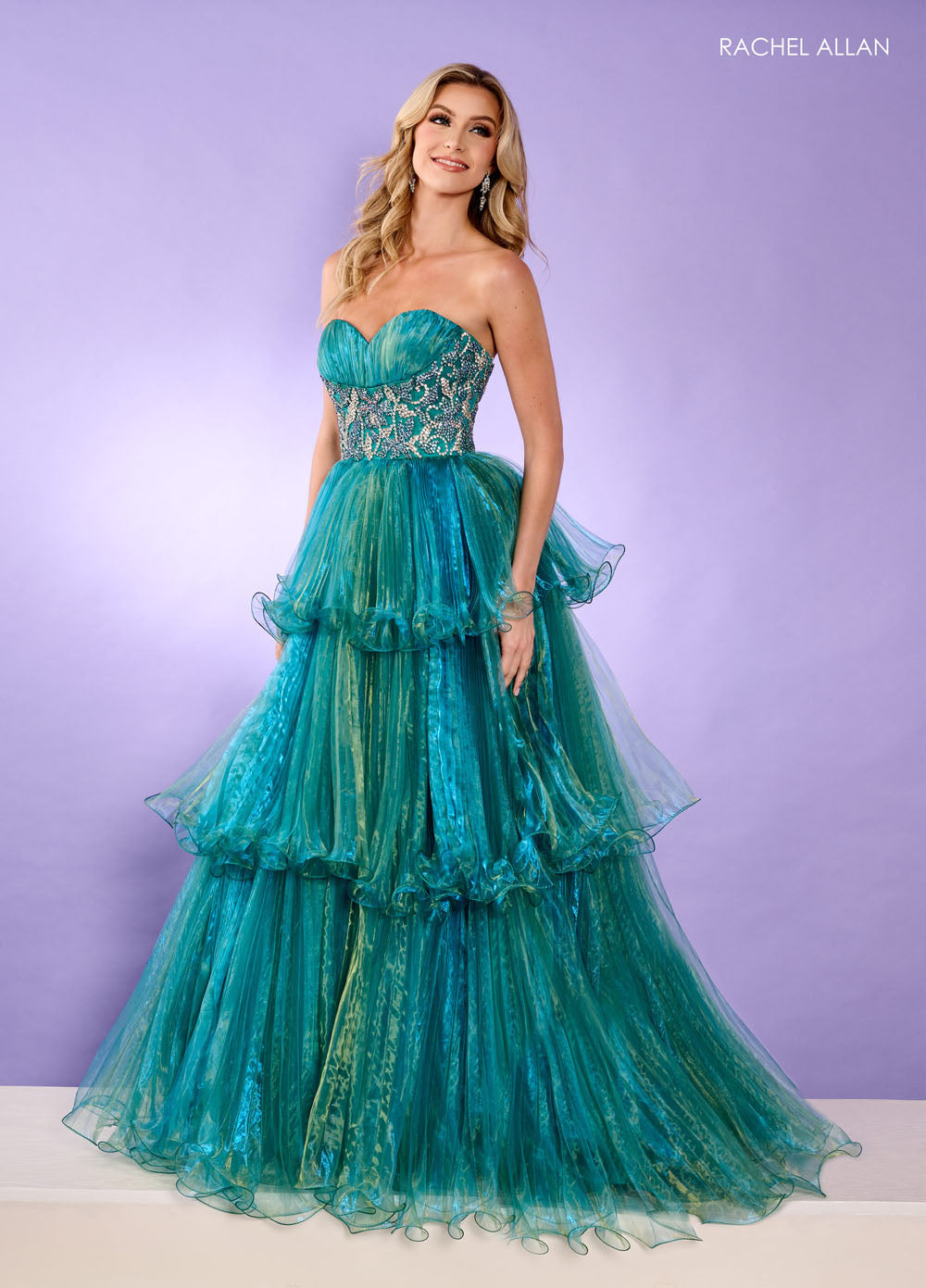 Rachel Allan 70649 prom dress images. Rachel Allan 70649 is available in these colors: Jade, Lilac, Powder Blue.