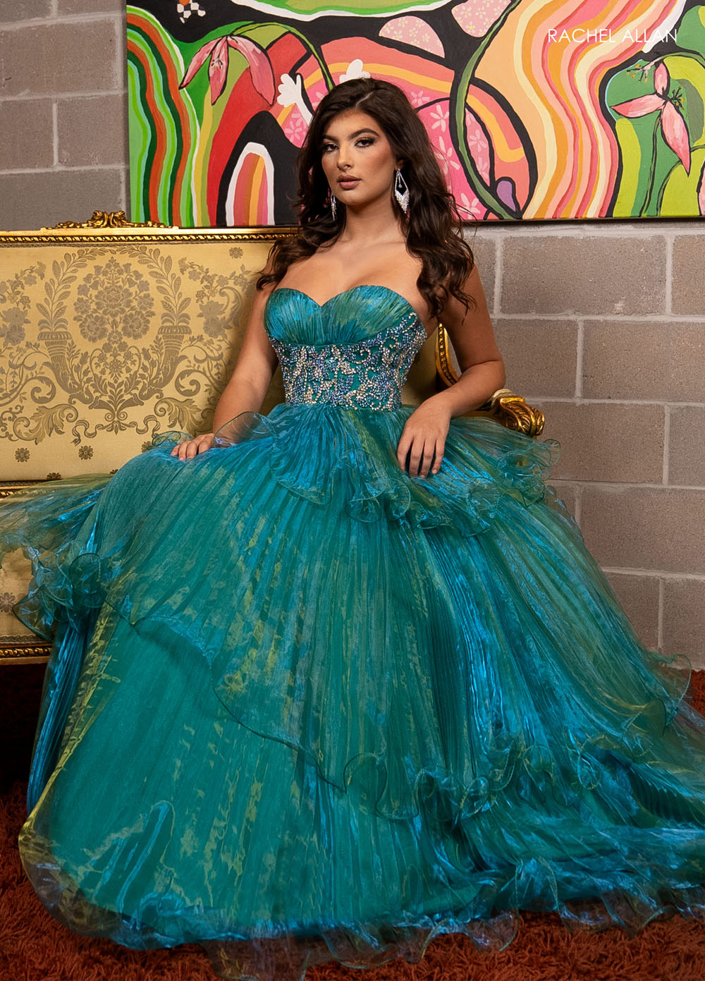Rachel Allan 70649 prom dress images. Rachel Allan 70649 is available in these colors: Jade, Lilac, Powder Blue.