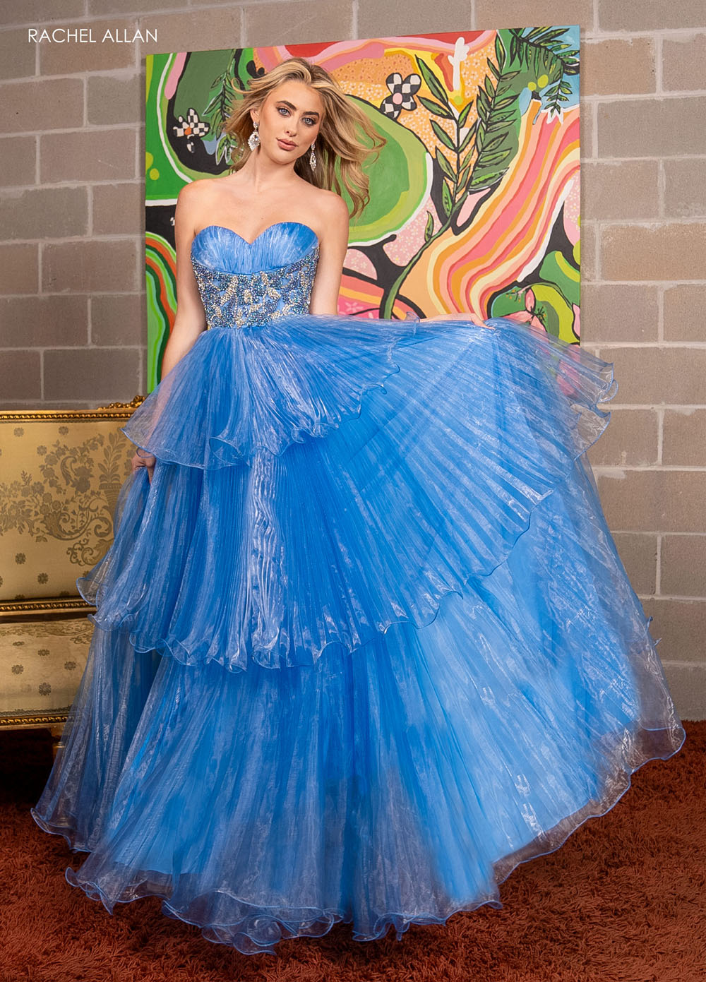 Rachel Allan 70649 prom dress images. Rachel Allan 70649 is available in these colors: Jade, Lilac, Powder Blue.