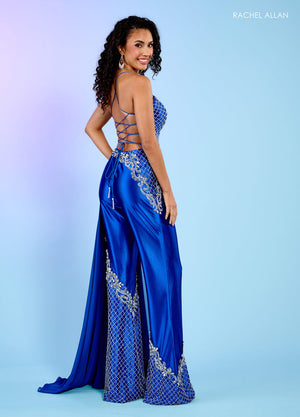 Rachel Allan 70655 prom dress images.  Rachel Allan 70655 is available in these colors: Black, Royal.