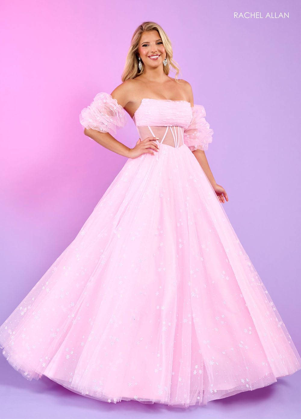 Rachel Allan 70661 prom dress images. Rachel Allan 70661 is available in these colors: Lilac, Mint, Pink.