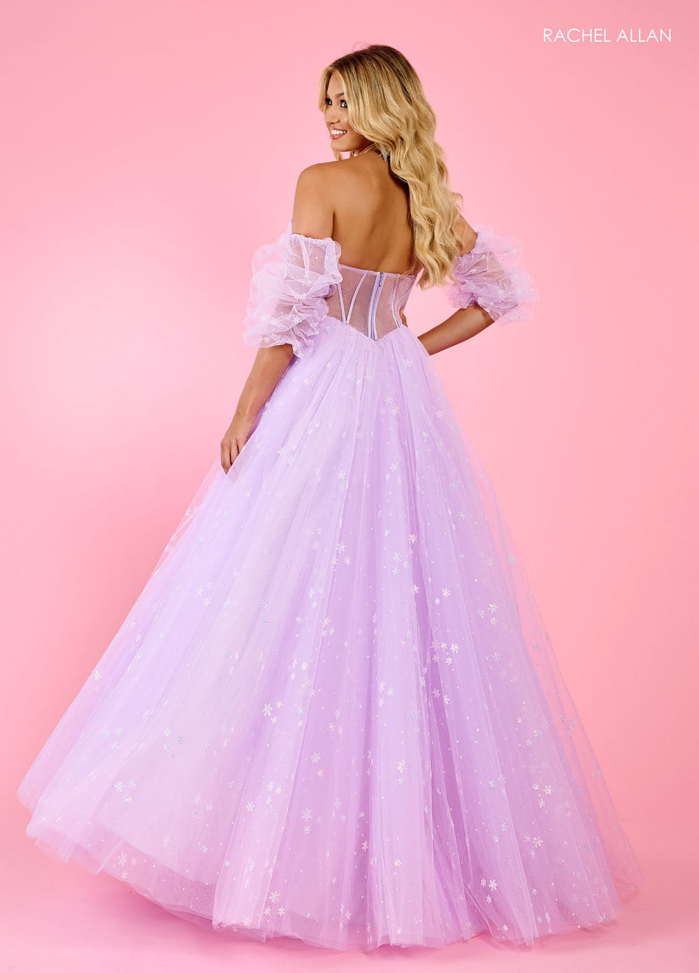 Rachel Allan 70661 prom dress images. Rachel Allan 70661 is available in these colors: Lilac, Mint, Pink.