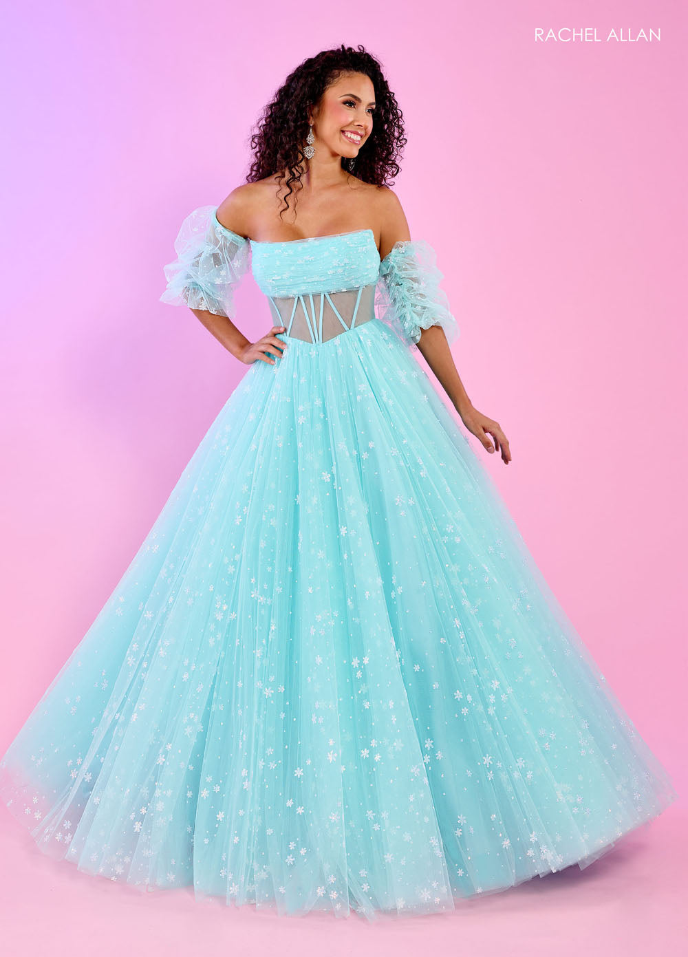 Rachel Allan 70661 prom dress images. Rachel Allan 70661 is available in these colors: Lilac, Mint, Pink.