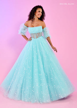 Rachel Allan 70661 prom dress images.  Rachel Allan 70661 is available in these colors: Lilac, Mint, Pink.
