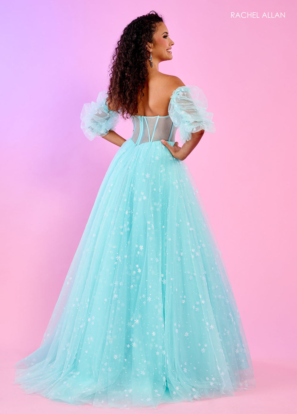 Rachel Allan 70661 prom dress images. Rachel Allan 70661 is available in these colors: Lilac, Mint, Pink.