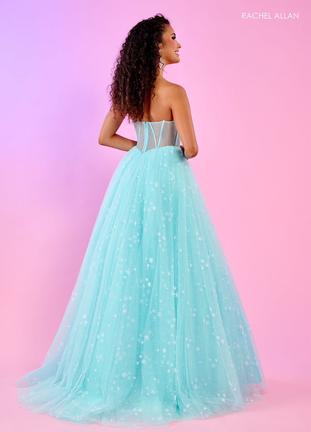 Rachel Allan 70661 prom dress images. Rachel Allan 70661 is available in these colors: Lilac, Mint, Pink.