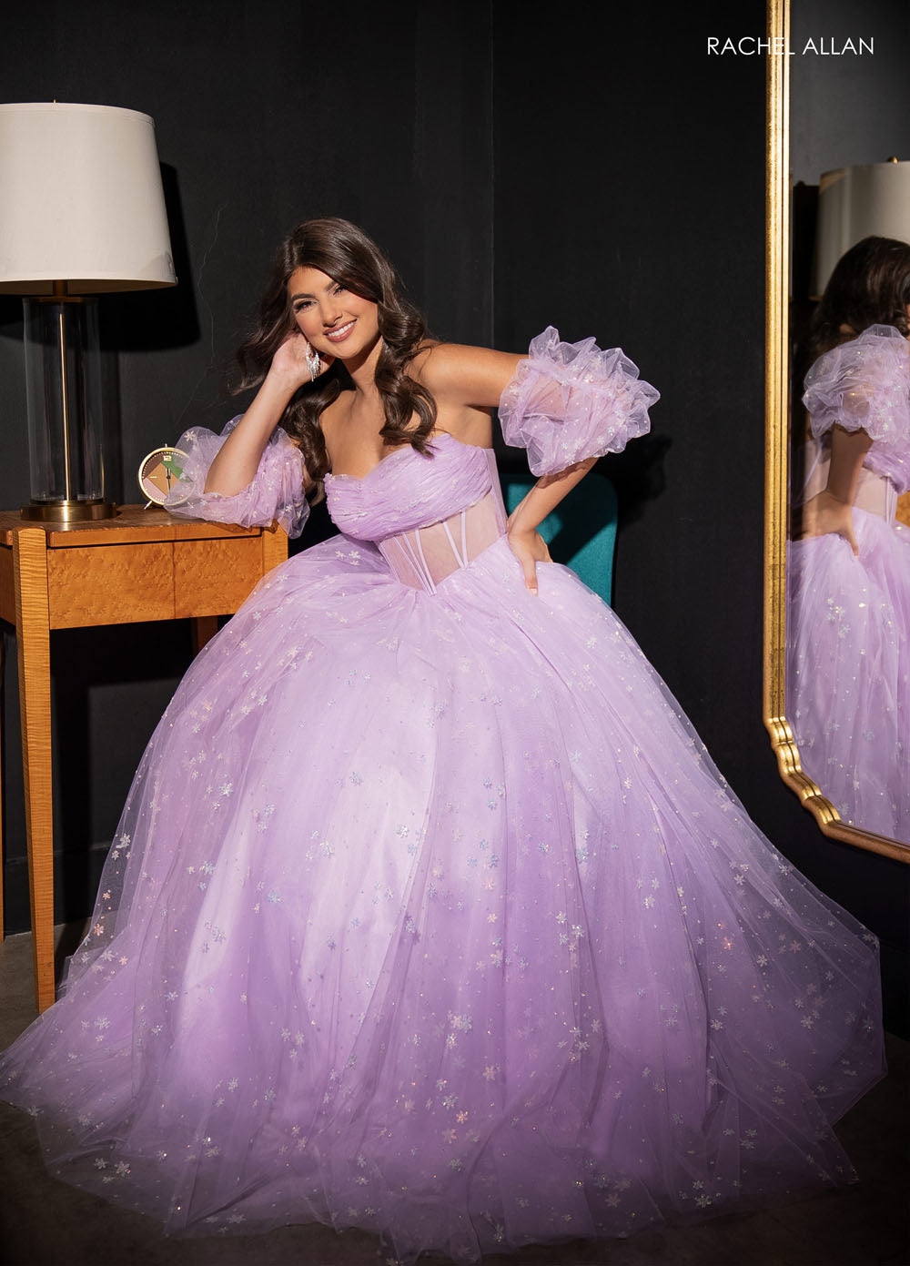 Rachel Allan 70661 prom dress images. Rachel Allan 70661 is available in these colors: Lilac, Mint, Pink.