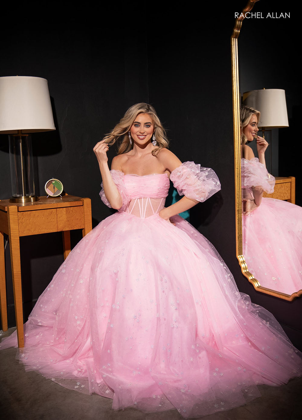 Rachel Allan 70661 prom dress images. Rachel Allan 70661 is available in these colors: Lilac, Mint, Pink.