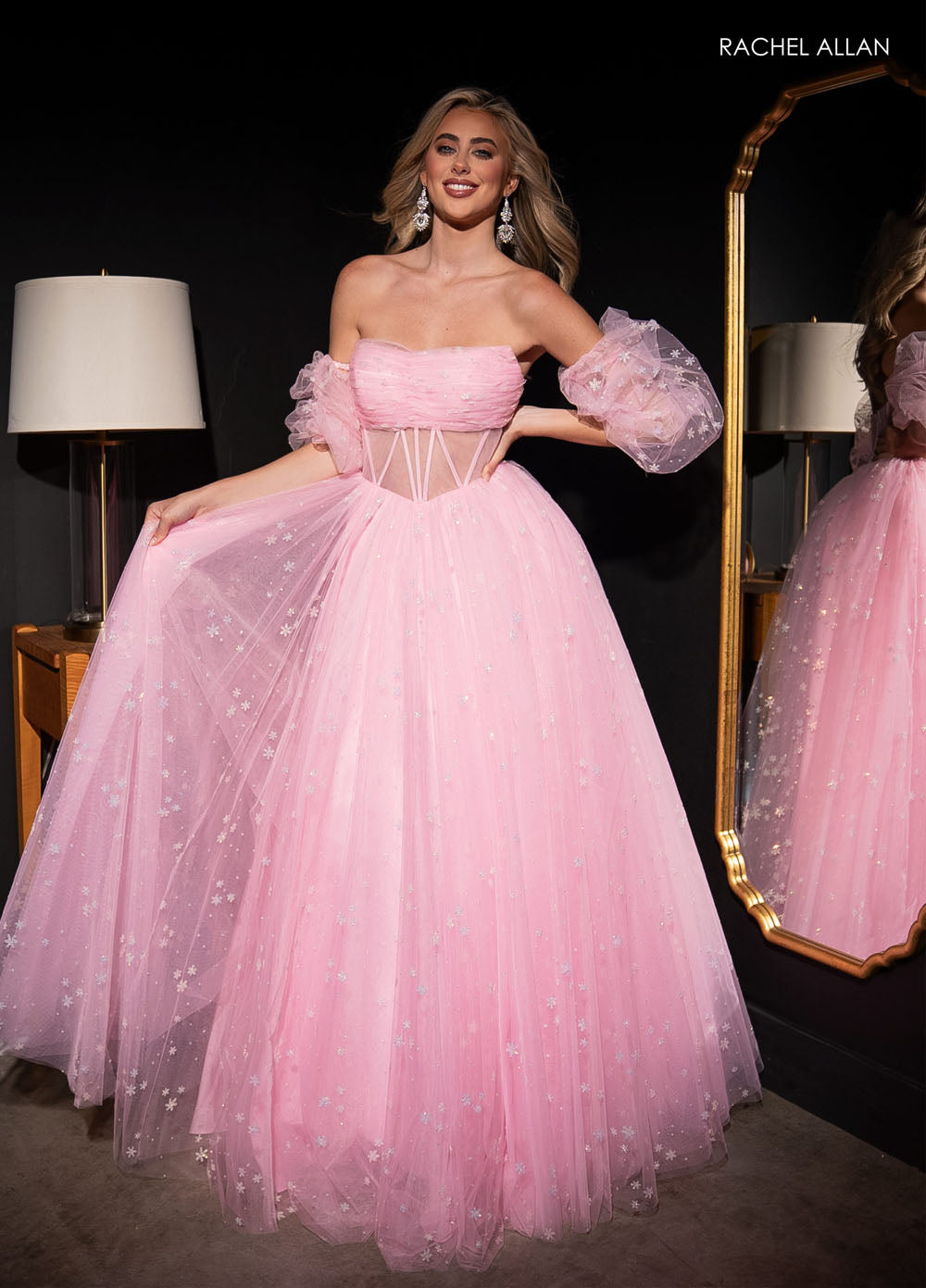 Rachel Allan 70661 prom dress images. Rachel Allan 70661 is available in these colors: Lilac, Mint, Pink.