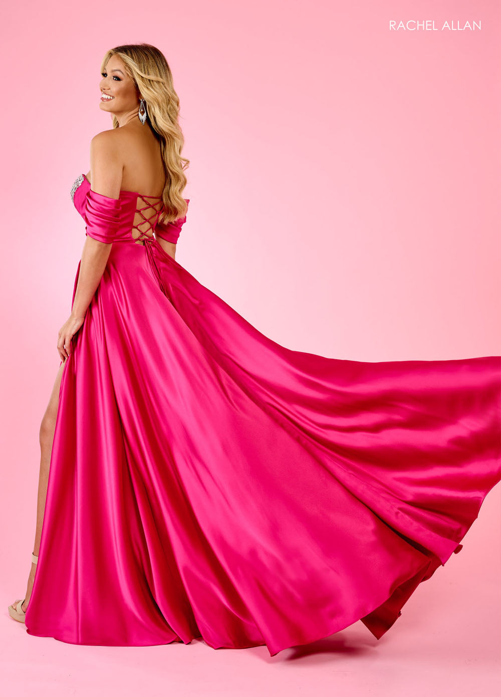 Rachel Allan 70664 prom dress images. Rachel Allan 70664 is available in these colors: Emerald, Fuchsia, Royal.