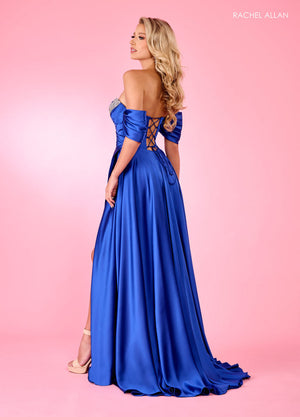 Rachel Allan 70664 prom dress images.  Rachel Allan 70664 is available in these colors: Emerald, Fuchsia, Royal.