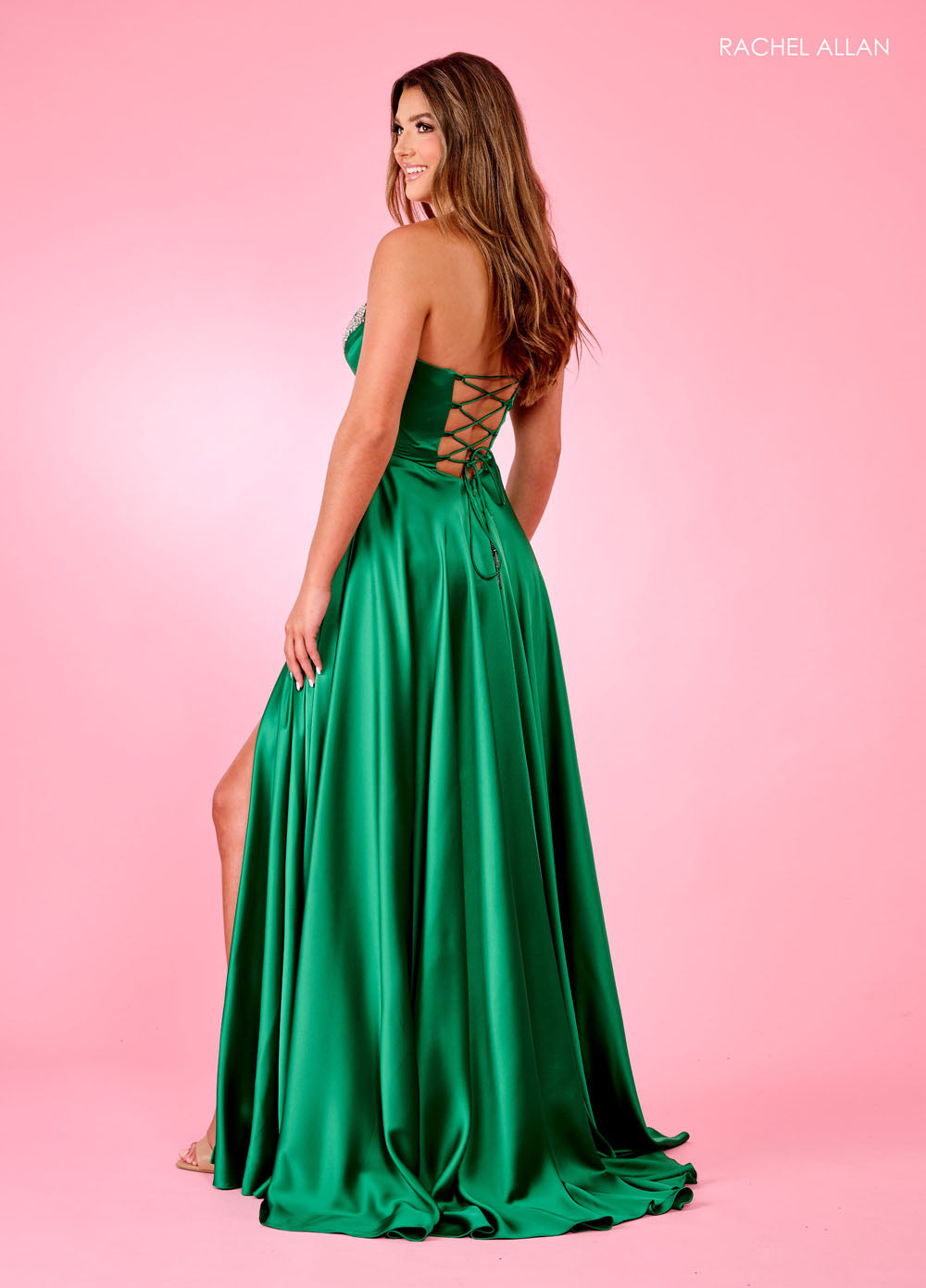 Rachel Allan 70664 prom dress images. Rachel Allan 70664 is available in these colors: Emerald, Fuchsia, Royal.