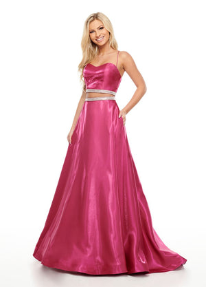 Rachel Allan 7106 prom dress images.  Rachel Allan 7106 is available in these colors: Magenta, Navy, Red.