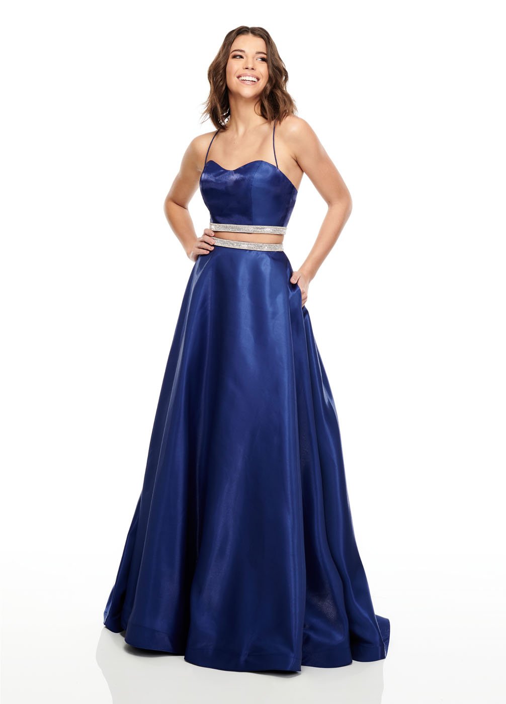 Rachel Allan 7106 prom dress images. Rachel Allan 7106 is available in these colors: Magenta, Navy, Red.