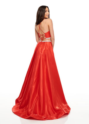 Rachel Allan 7106 prom dress images.  Rachel Allan 7106 is available in these colors: Magenta, Navy, Red.