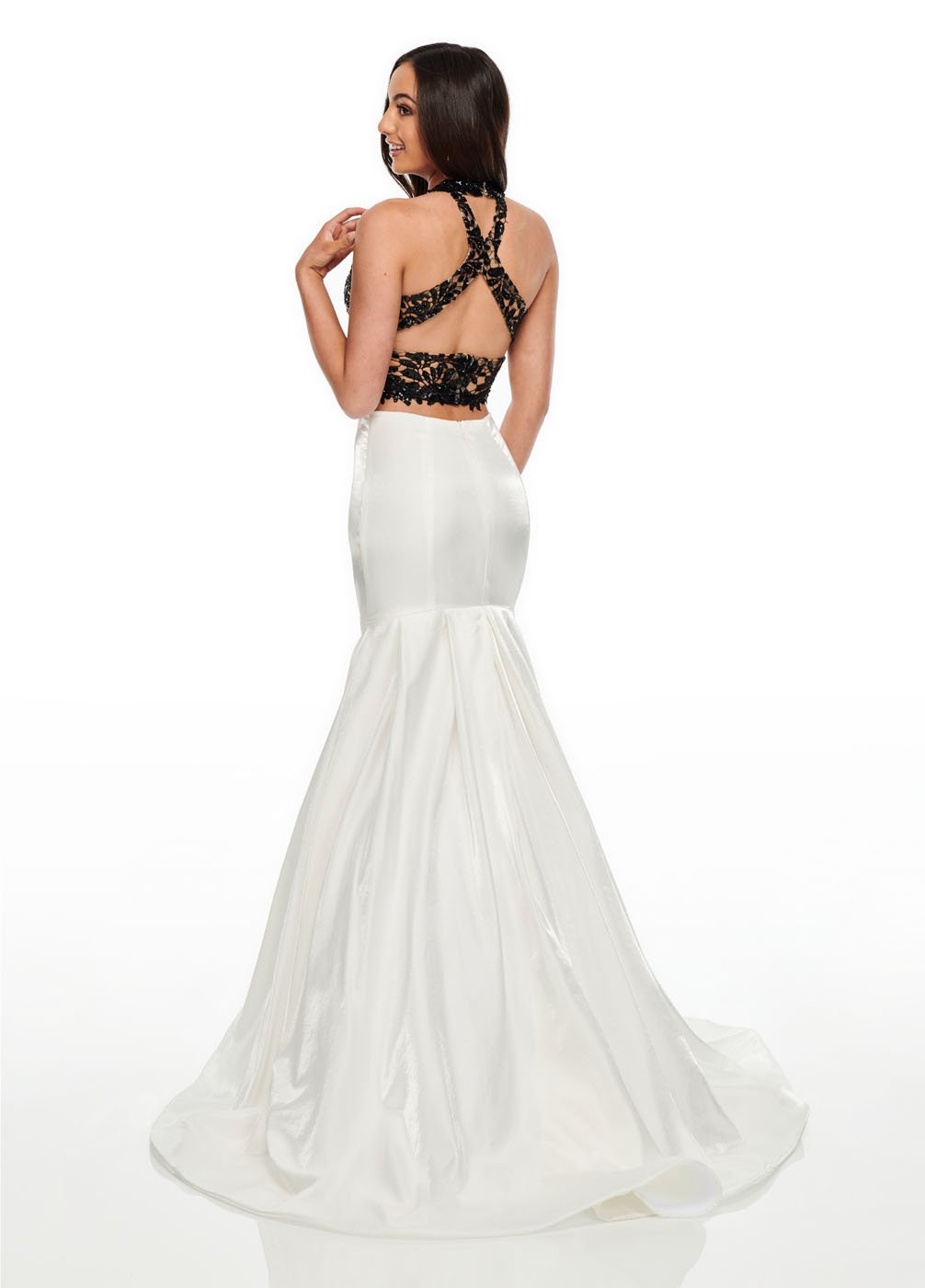 Rachel Allan 7151 prom dress images. Rachel Allan 7151 is available in these colors: Black Fuchsia, Black White, Red.