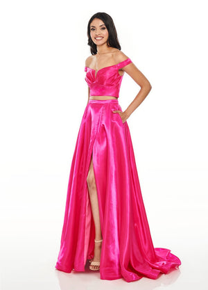 Rachel Allan 7185 prom dress images.  Rachel Allan 7185 is available in these colors: Fuchsia, Red, Royal, Yellow.