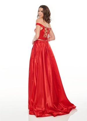 Rachel Allan 7185 prom dress images.  Rachel Allan 7185 is available in these colors: Fuchsia, Red, Royal, Yellow.