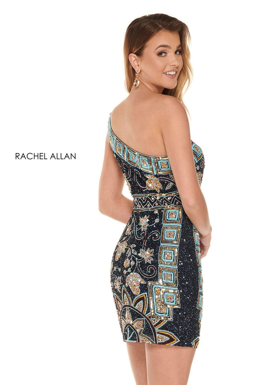 Rachel Allan 40025 prom dress images.  Rachel Allan 40025 is available in these colors: Burgundy Multi,Navy Multi.