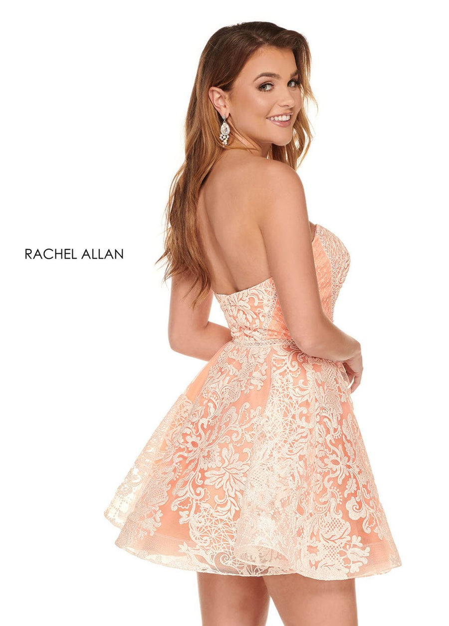 Rachel Allan 40062 prom dress images.  Rachel Allan 40062 is available in these colors: White Soft Coral,White Ocean Blue.