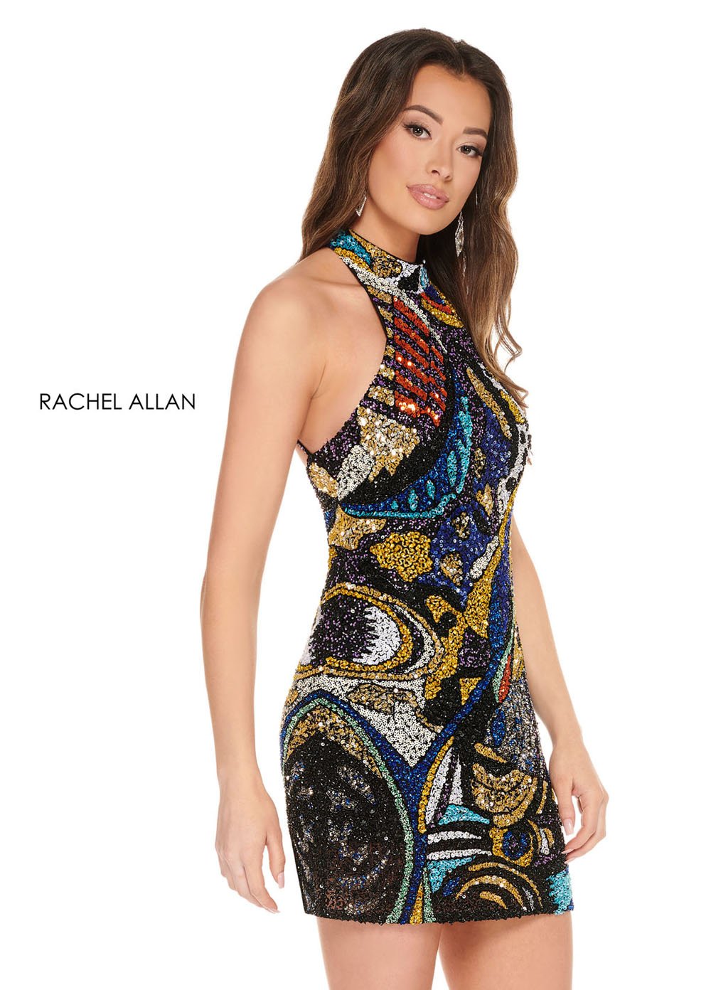 Rachel Allan 40067 prom dress images.  Rachel Allan 40067 is available in these colors: Black Royal,Black Pink.