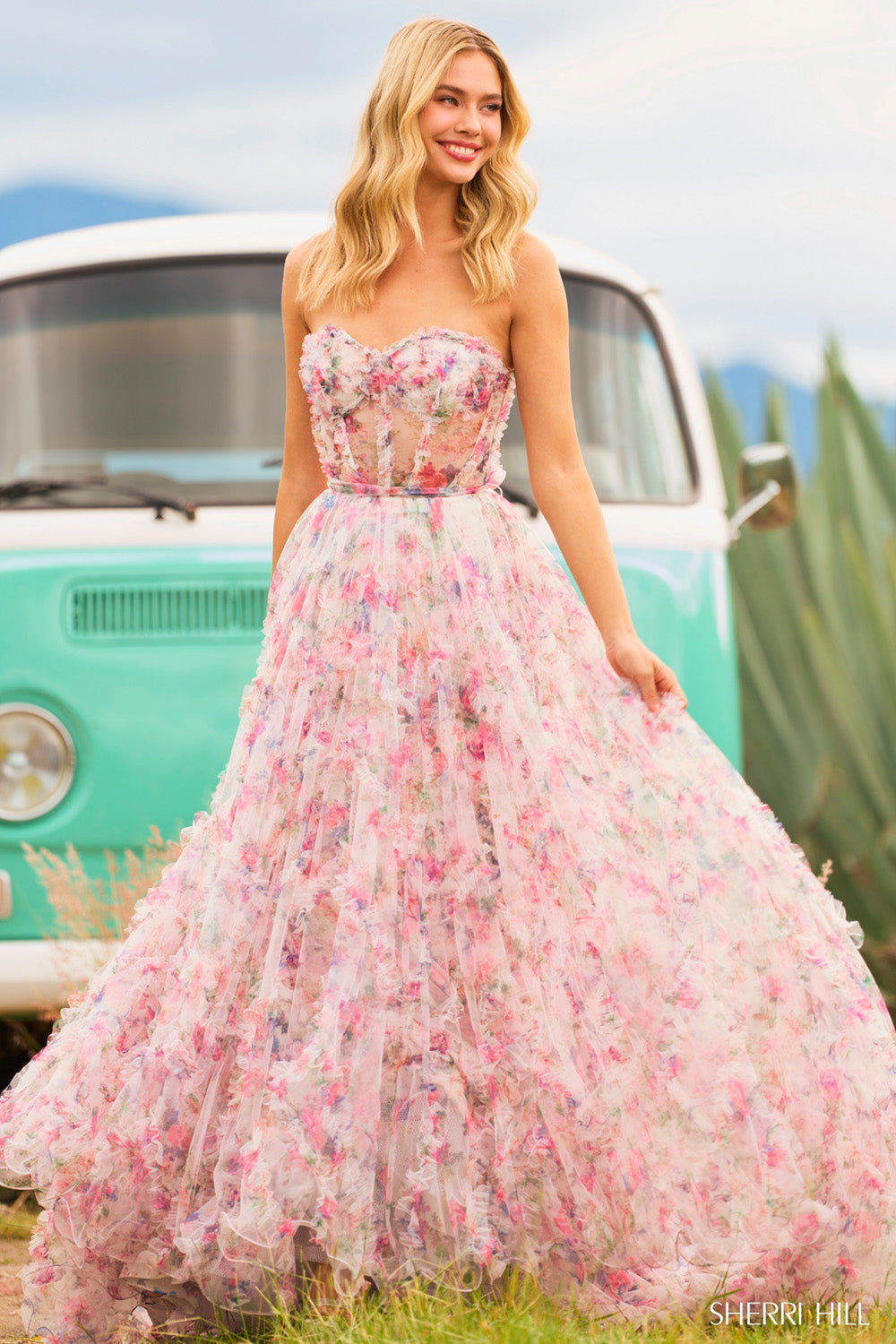 Sherri Hill 55623 Dresses 000 Lilac Print - Main Image