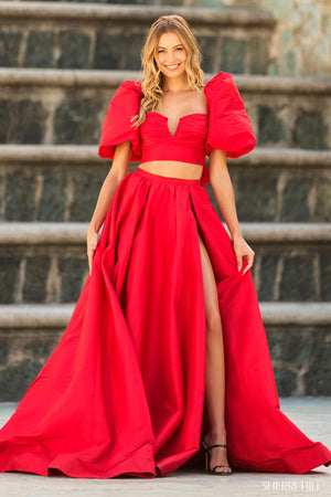 Sherri Hill 55630 red prom dresses images.  Sherri Hill 55630 is available in these colors: Red