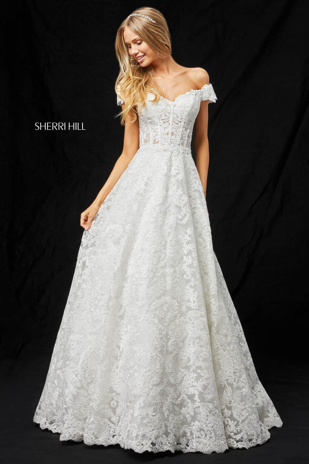 Sherri Hill 51573 prom dress images. Sherri Hill 51573 is available in these colors: Gold, Light Blue, Silver, Black, Ivory.