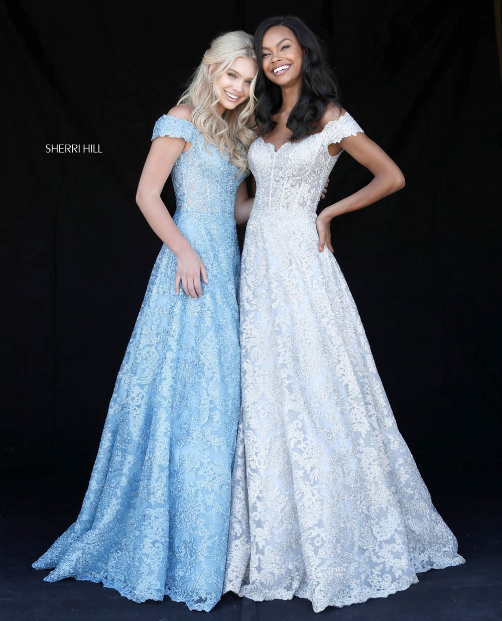 Sherri Hill 51573 prom dress images. Sherri Hill 51573 is available in these colors: Gold, Light Blue, Silver, Black, Ivory.