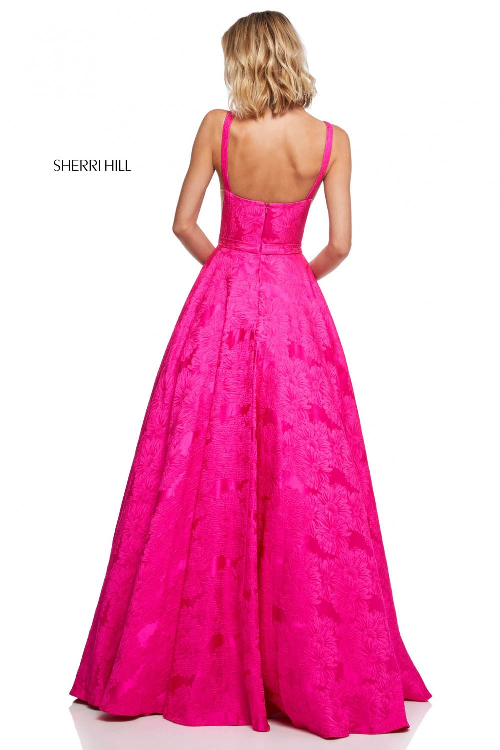Sherri Hill 51703 prom dress images. Sherri Hill 51703 is available in these colors: Lilac, Light Blue, Ivory, Black, Fuchsia, Royal, Green, Red.
