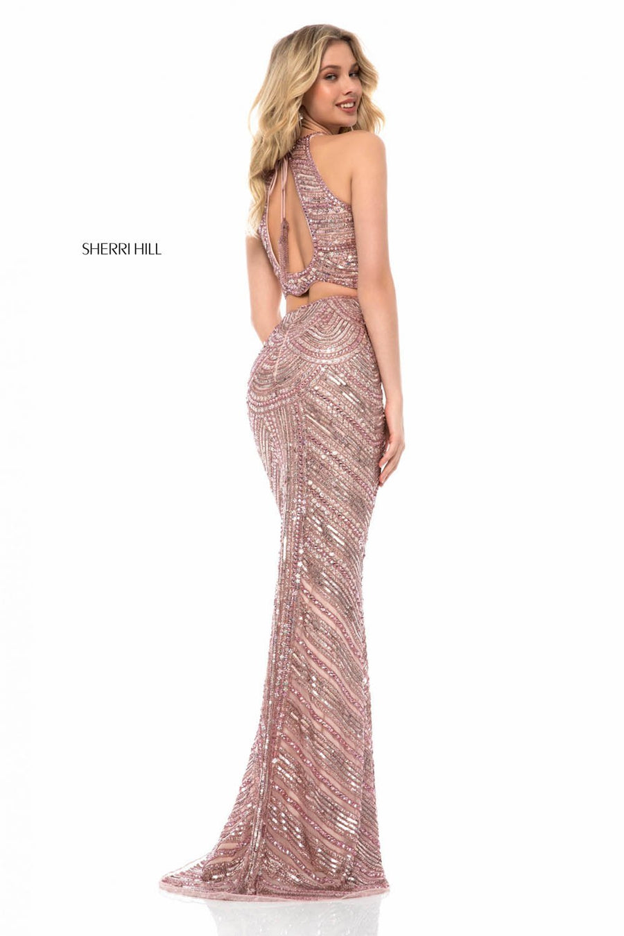 Sherri Hill 52063 prom dress images.  Sherri Hill 52063 is available in these colors: Red, Silver, Black, Ivory, Navy, Gold, Emerald, Pink, Light Blue.