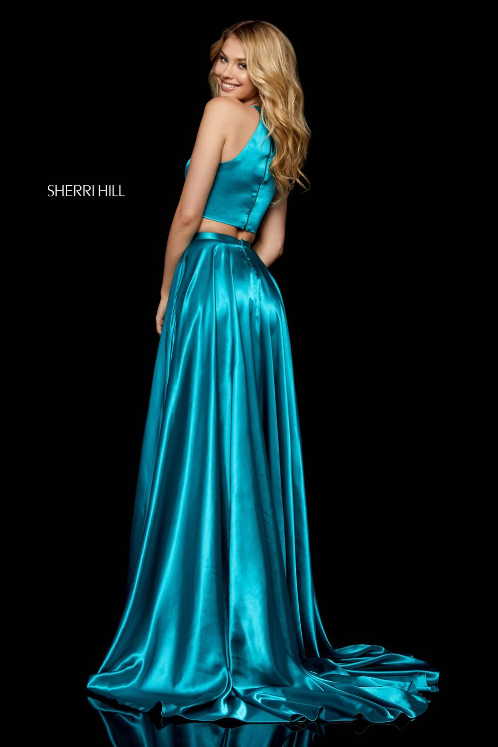 Sherri Hill 52230 prom dress images. Sherri Hill 52230 is available in these colors: Lilac, Mocha, Teal, Emerald, Dark Royal, Wine, Black, Red.